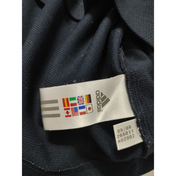 Men's Vintage Adidas Navy XL Tracksuit Sweatshirt 3 White Stripes 2008 - Picture 8 of 9